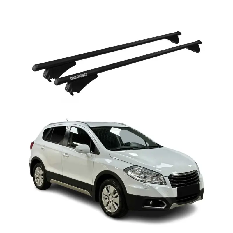 Menabo Grundträger Dachträger für Suzuki SX4 S-Cross 2013-2016 ABE Alu Schwarz Expressversand