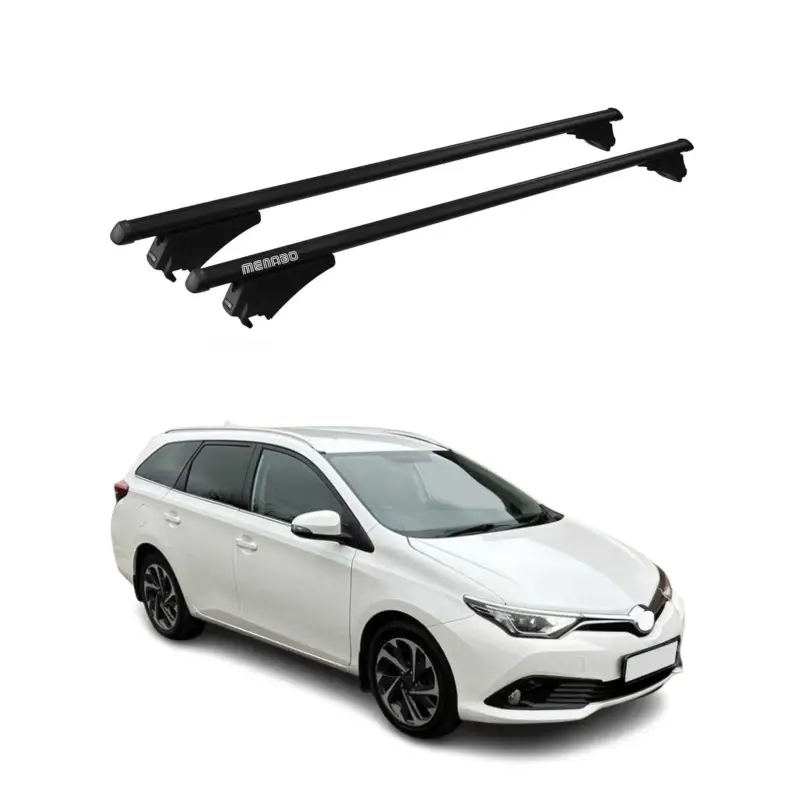 Menabo Grundträger Dachträger für Toyota Auris E180 2013-2018 ABE Alu Schwarz 2x Wochenendangebot
