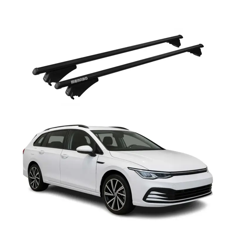 Ausverkauf Menabo Grundträger Dachträger für VW Golf 2019-2026 ABE Aluminium Schwarz 2tlg