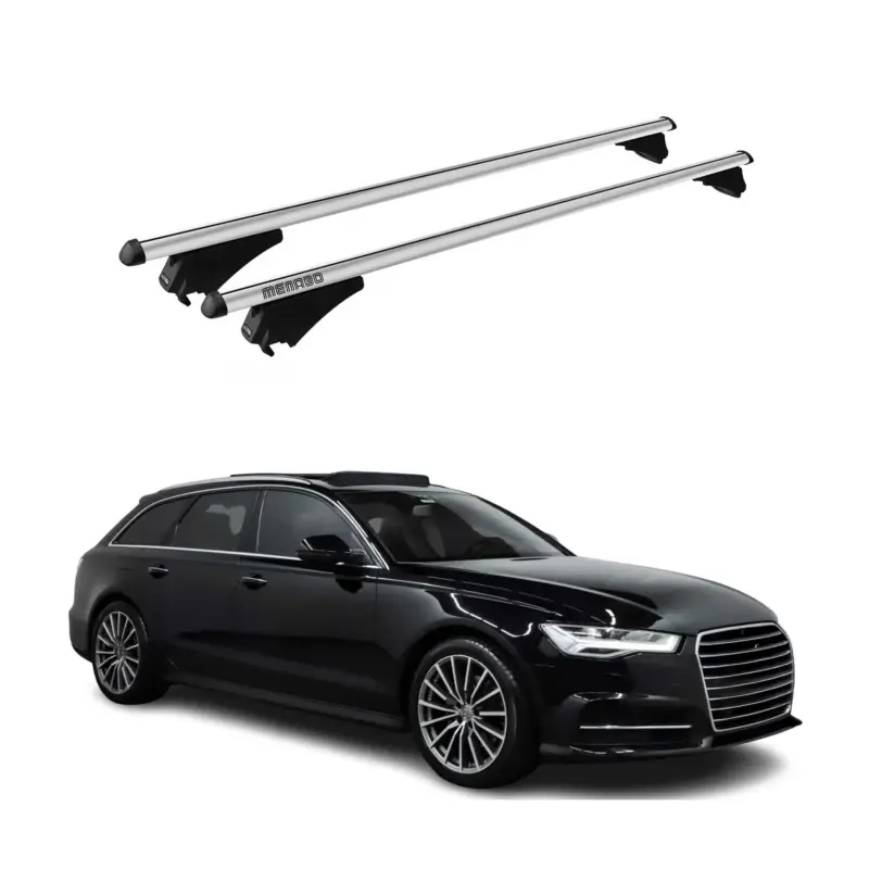 Menabo Dachträger Grundtäger für Audi A6 Avant 2015-2018 75kg Alu Silber 2 tlg Expressversand