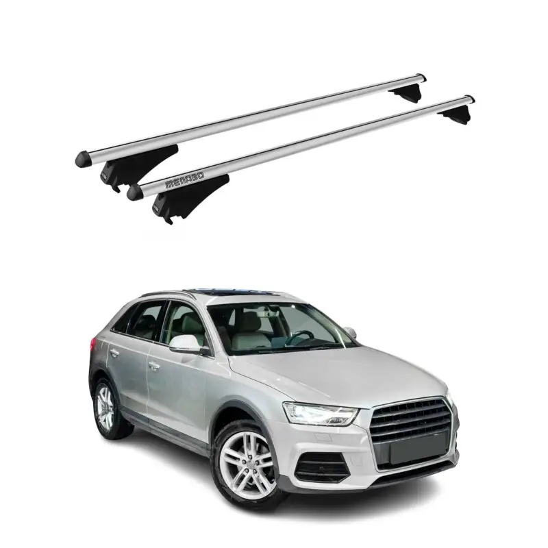Sonderaktion Menabo Dachträger Grundtäger für Audi Q3 mk1 2011-2018 75kg Alu Silber 2 tlg