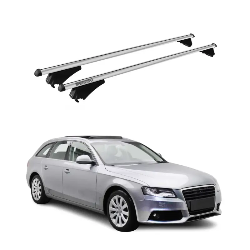 Menabo Dachträger Grundtäger für Audi A4 B8 Avant 2008-2015 75kg Alu Silber 2x Preisreduziert