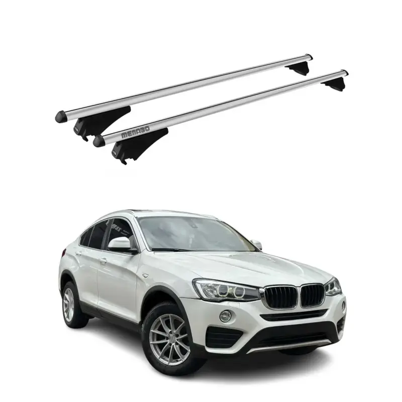 Menabo Dachträger Grundtäger für BMW X4 F26 2014-2018 75kg Alu Silber 2 tlg Begrenztes Angebot