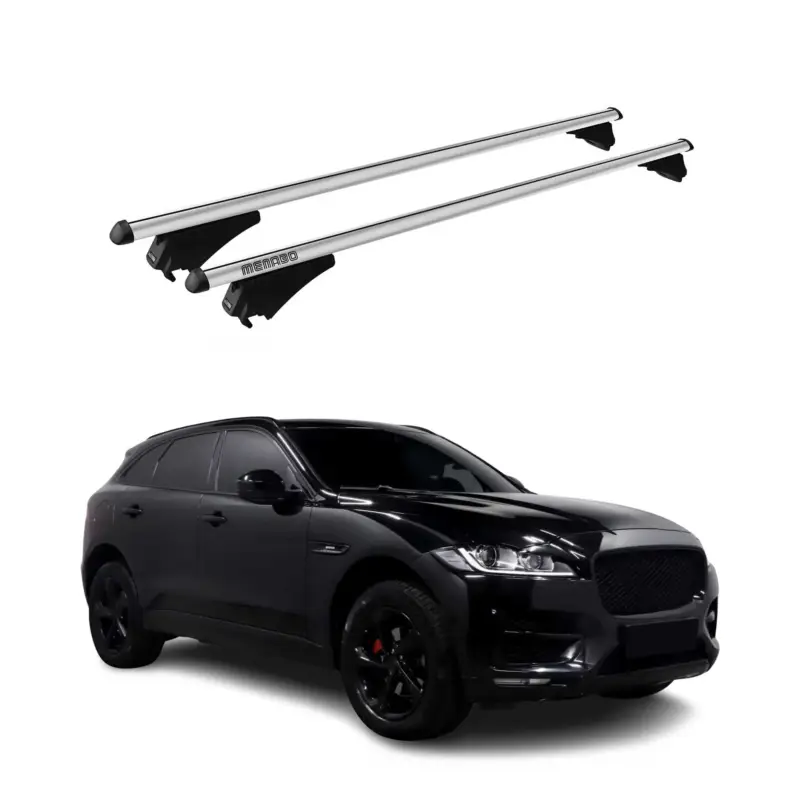 Menabo Dachträger Grundtäger für Jaguar F-Pace 2016-2025 75kg Alu Silber 2 tlg Heißes Angebot