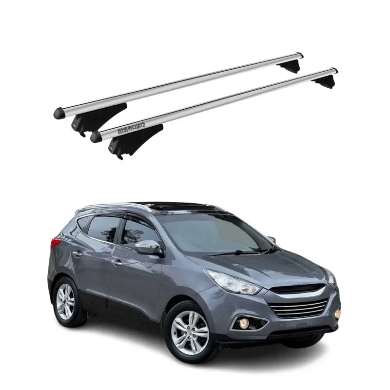 Neu Im Sortiment Menabo Dachträger Grundtäger für Hyundai iX35 2010-2015 75kg Alu Silber 2 tlg
