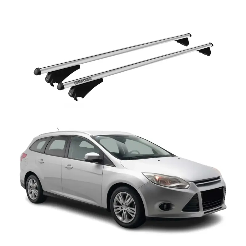 Super-Preis Menabo Dachträger Grundtäger für Ford Focus Kombi 2011-2018 75kg Alu Silber 2x