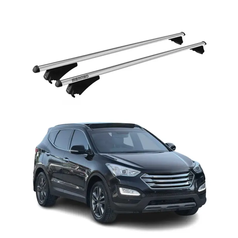 Menabo Dachträger Grundtäger für Hyundai Santa Fe 2012-2018 75kg Alu Silber 2x Neuheit