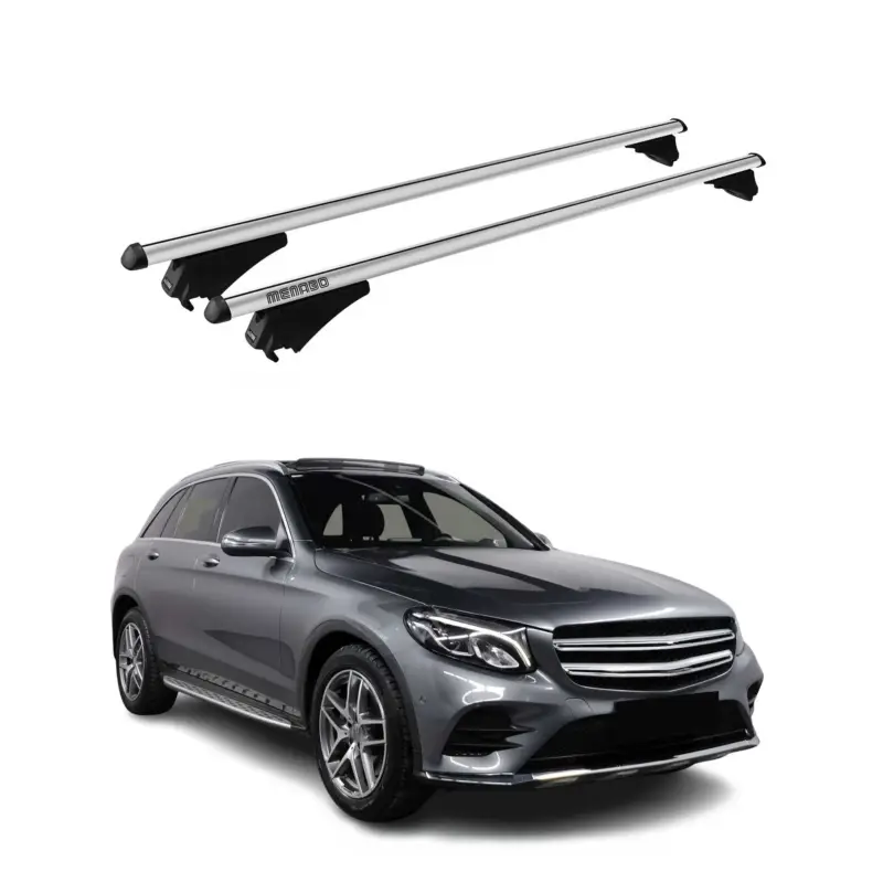 Menabo Grundträger Dachträger für Mercedes GLC X253 2015-2020 Alu Silber 2x Finale Aktion