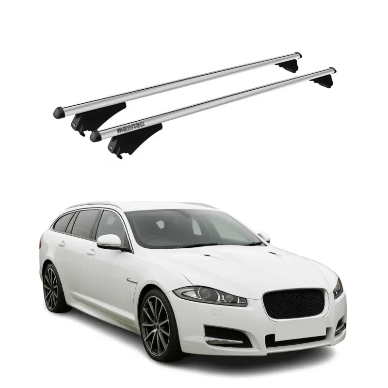 Top-Preis Menabo Dachträger für Jaguar XF X250 Sportbrake 2008-2015 75kg Alu Silber 2x
