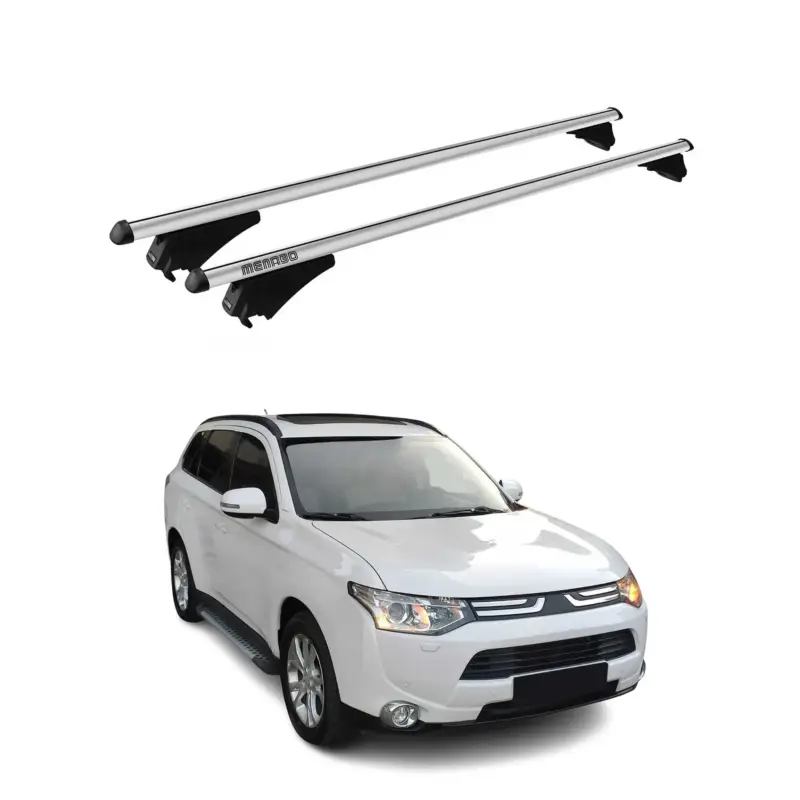 Markenprodukt Menabo Dachträger Grundtäger für Mitsubishi Outlander 2013-2021 75kg Alu Grau 2x