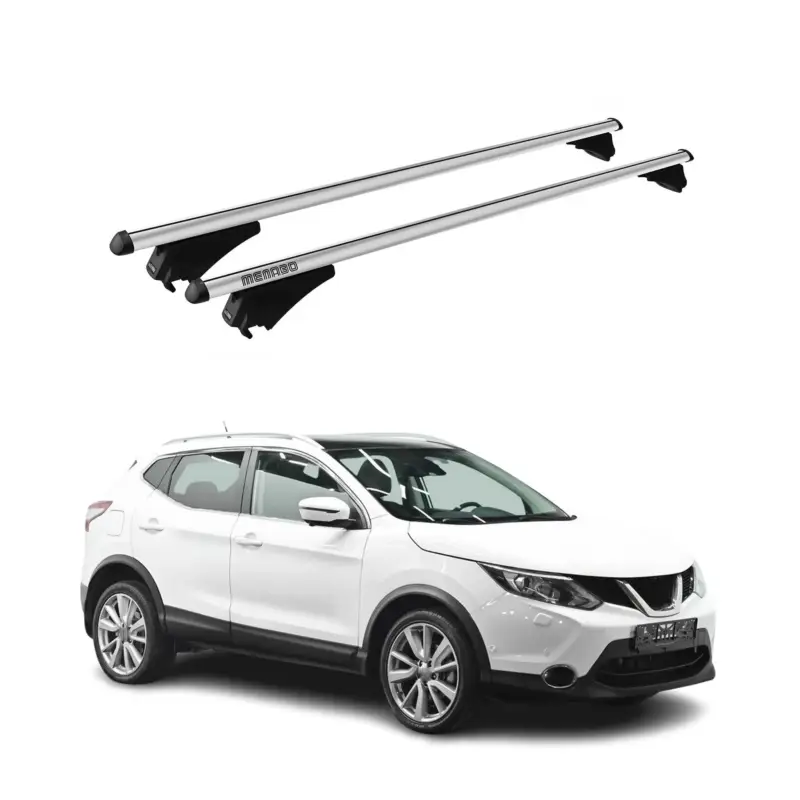 Menabo Dachträger für Nissan Qashqai J11 2014-2017 Pre-FL 75kg Alu Silber 2x Versand Am Gleichen Tag