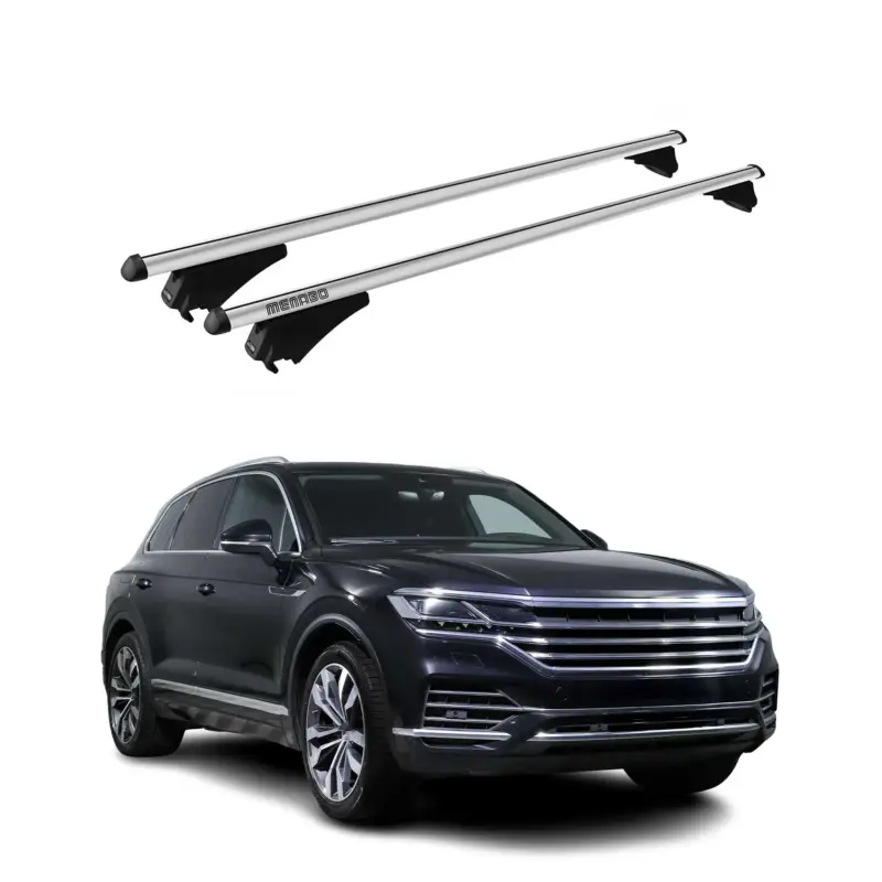 Finale Aktion Menabo Dachträger Grundtäger für VW Touareg mk3 2018-2026 75kg Alu Silber 2 tlg