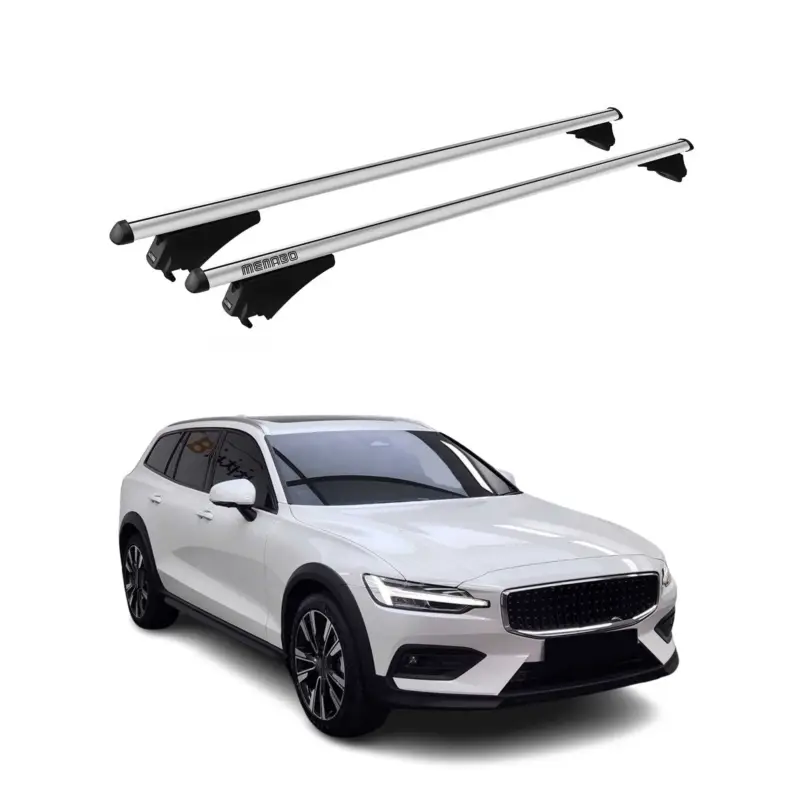 Preisreduziert Menabo Dachträger für Volvo V60 Cross Country 2015-2018 75kg Alu Silber 2x