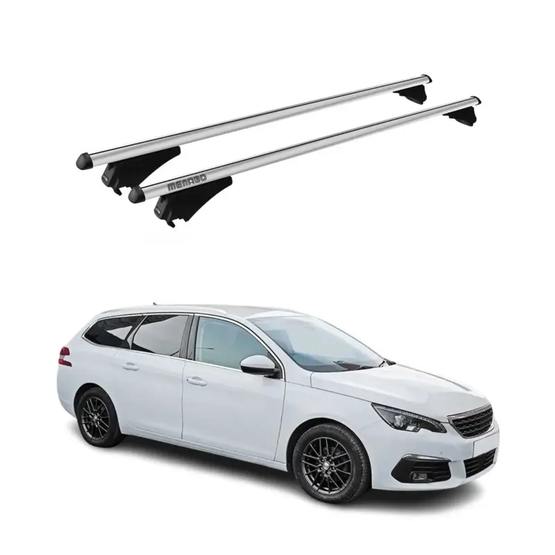 Menabo Dachträger für Peugeot 308 Kombi 2014-2021 75kg Aluminium Silber 2x Begrenztes Angebot