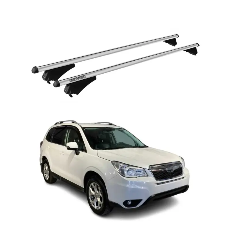 Top-Preis Menabo Dachträger Grundtäger für Subaru Forester IV 2013-2018 75kg Alu Grau 2x