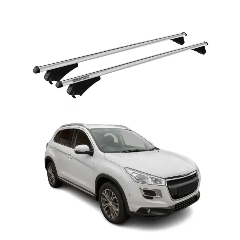 Garantierte Lieferung Menabo Dachträger Grundtäger für Peugeot 4008 2012-2017 75kg Alu Grau 2tlg