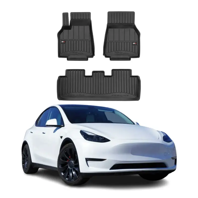 OMAC Gummi Fußmatten für Tesla Model Y 2020-2024 Premium TPE Automatten 3tlg Letzte Chance