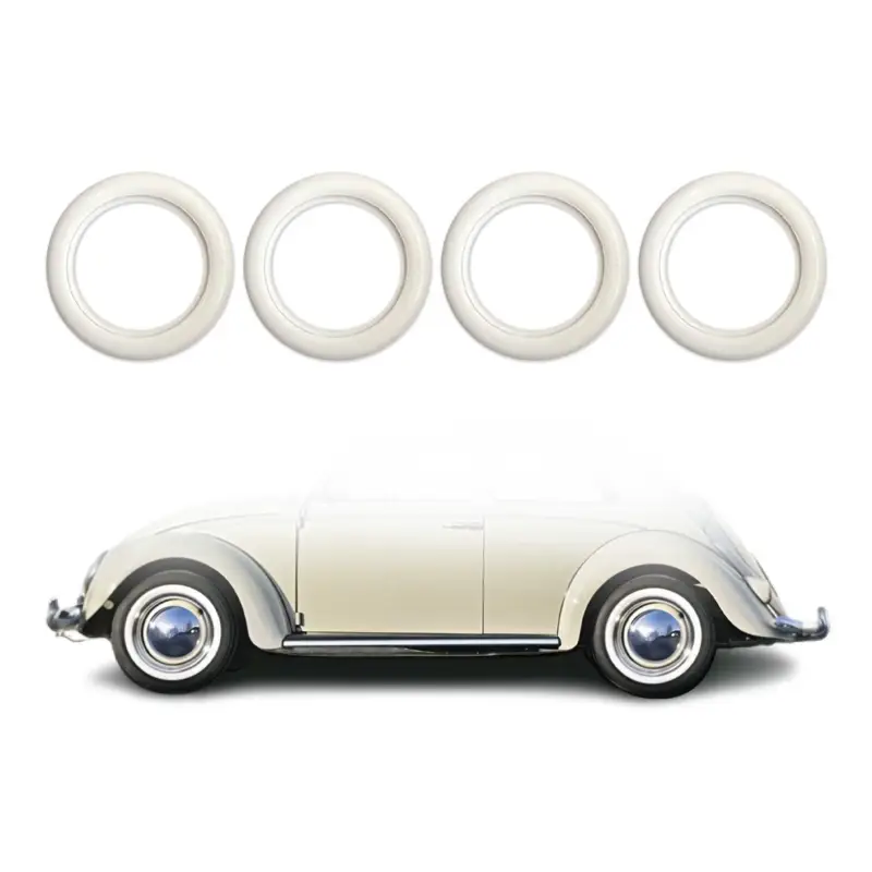 4x Weißwandringe Weißwandreifen 14 Zoll Weiß Echt Gummi Auto Tuning Preis Gesenkt