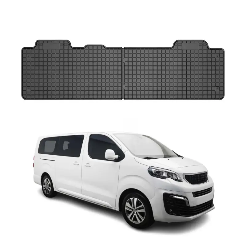 OMAC Gummi Fußmatten für Peugeot Traveller 2. Sitzreihe 2016-2026 Schwarz 2x Sonderaktion
