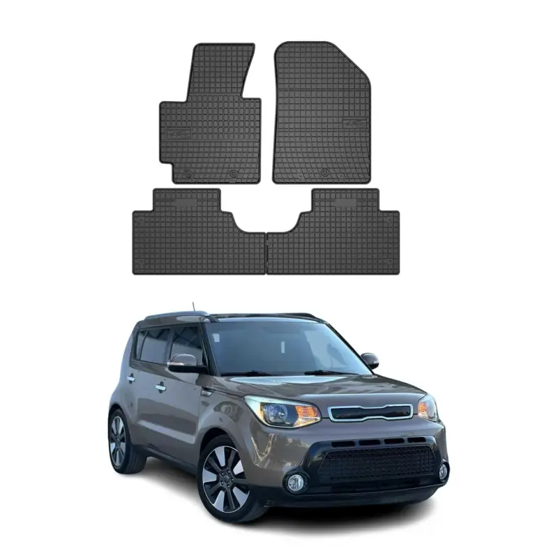 Top-Preis OMAC Gummi Fußmatten für Kia Soul 2013-2019 Automatten Gummi Schwarz 4tlg
