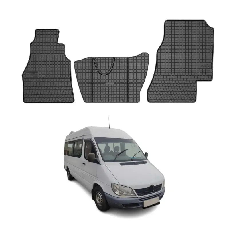 OMAC Gummi Fußmatten für Mercedes Sprinter W901 W905 1995-2006 Matten Schwarz 3x Finale Aktion