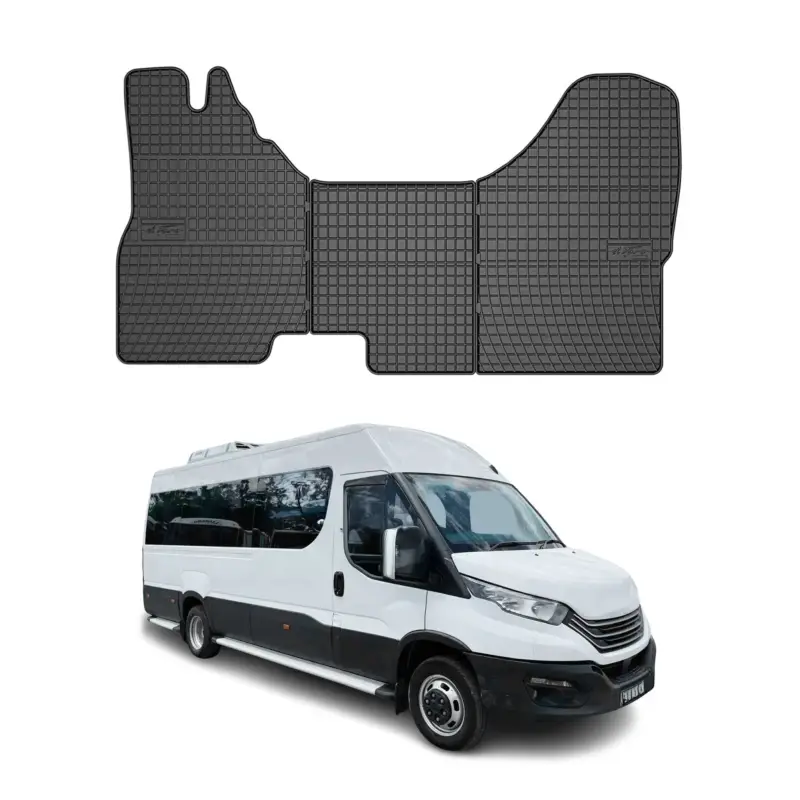OMAC Gummi Fußmatten für Iveco Daily 2014-2019 Automatten Gummi Schwarz 3tlg Markenware