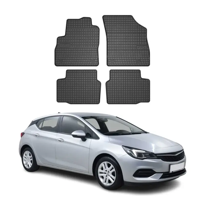 OMAC Gummi Fußmatten für Opel Astra K 2015-2021 Automatten Gummi Schwarz 4tlg Finale Aktion