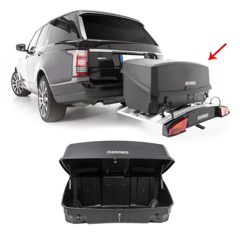 Menabo Heckträger Heckbox Transportbox Heckkoffer Auto Box Schwarz Mizar 300L Rabatt