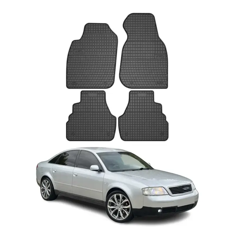 OMAC Gummi Fußmatten für Audi A6 C5 Limo Avant 1997-2004 Automatten Schwarz 4x Must-Have