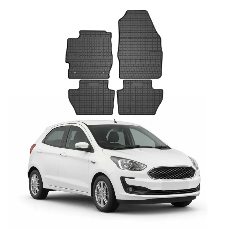 OMAC Gummi Fußmatten für Ford Ka+ 2016-2021 Automatten Gummi Schwarz 4tlg Schneller Versand