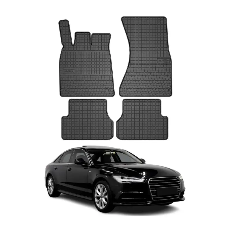 Preisreduziert OMAC Gummi Fußmatten für Audi A6 C7 2011-2018 Automatten Gummi Schwarz 4tlg
