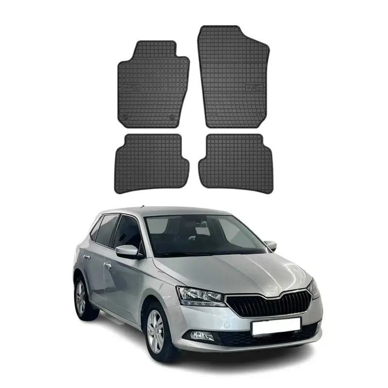 Direktkauf OMAC Gummi Fußmatten für Skoda Fabia III 2014-2021 Automatten Gummi Schwarz 4tlg
