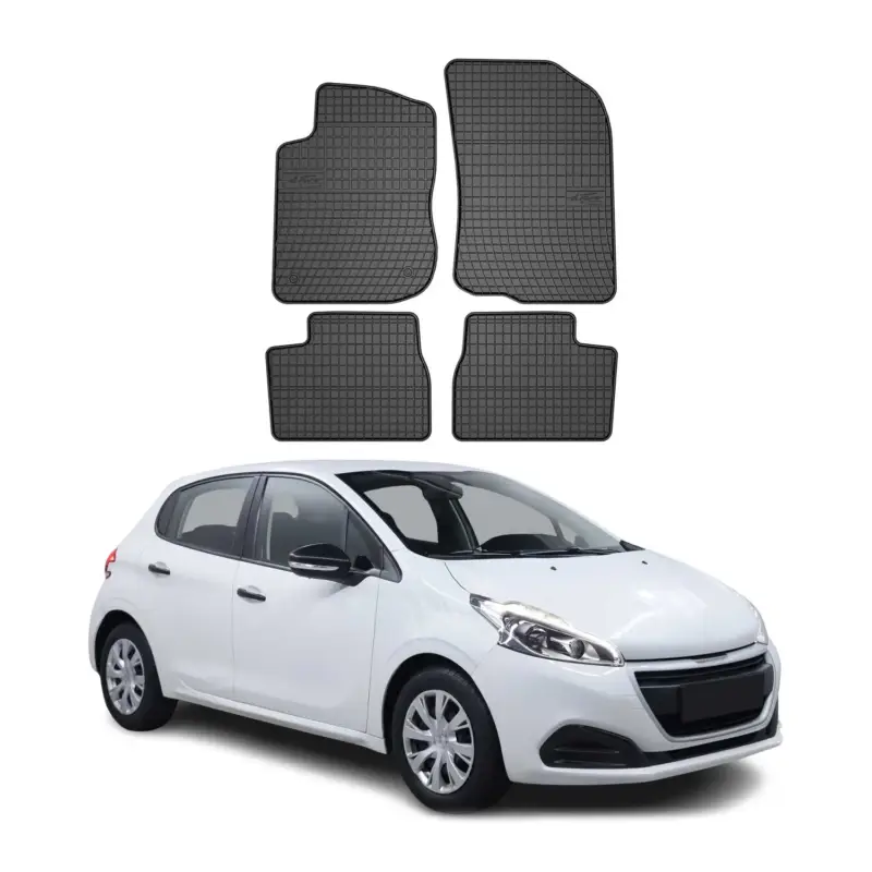 OMAC Gummi Fußmatten für Peugeot 208 2012-2019 Automatten Gummi Schwarz 4tlg Billig