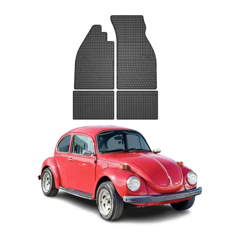 Billig OMAC Gummi Fußmatten für VW Beetle 1980-2003 Automatten Gummi Schwarz 4tlg