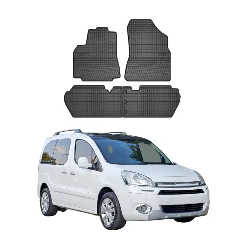Schneller Versand OMAC Gummi Fußmatten für Citroen Berlingo 2008-2018 Automatten Gummi Schwarz 4x
