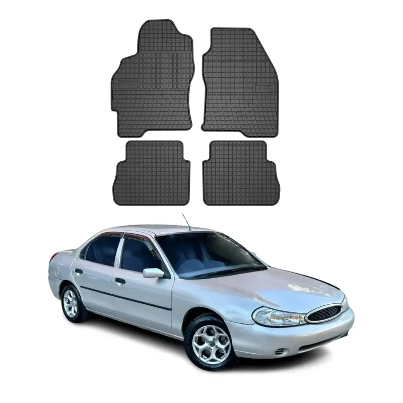Geprüft OMAC Gummi Fußmatten für Ford Mondeo mk2 1996-2000 Gummi Schwarz 4tlg