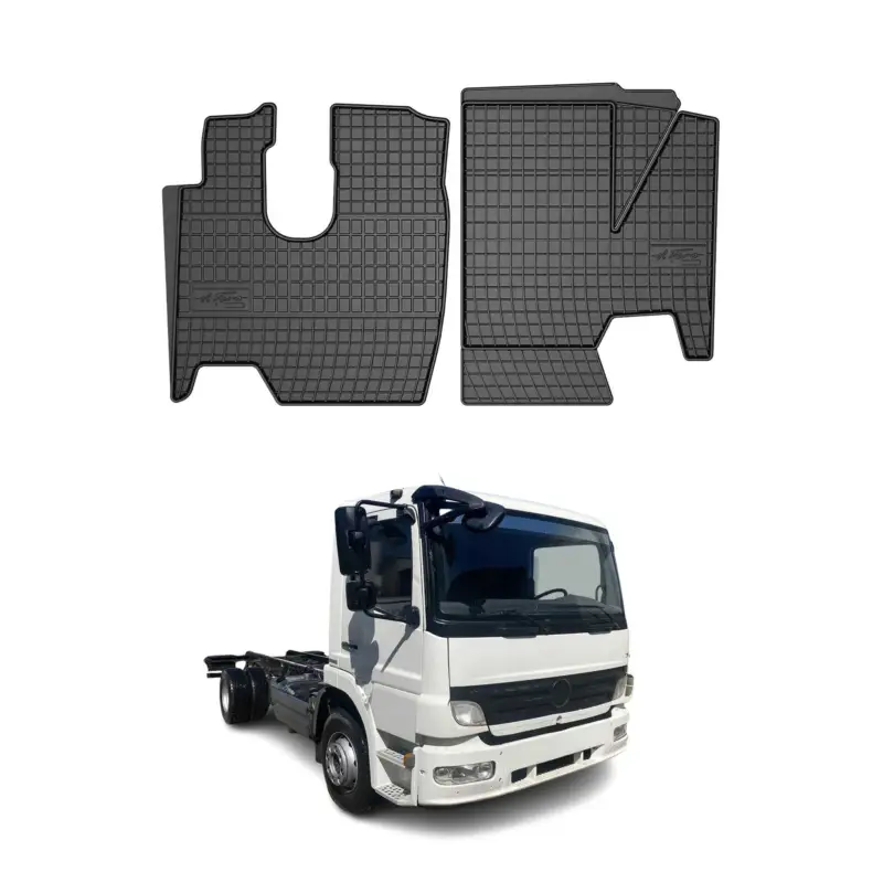 Top-Preis OMAC Gummi Fußmatten für Mercedes Atego 2005-2013 Automatten Gummi Schwarz 2tlg