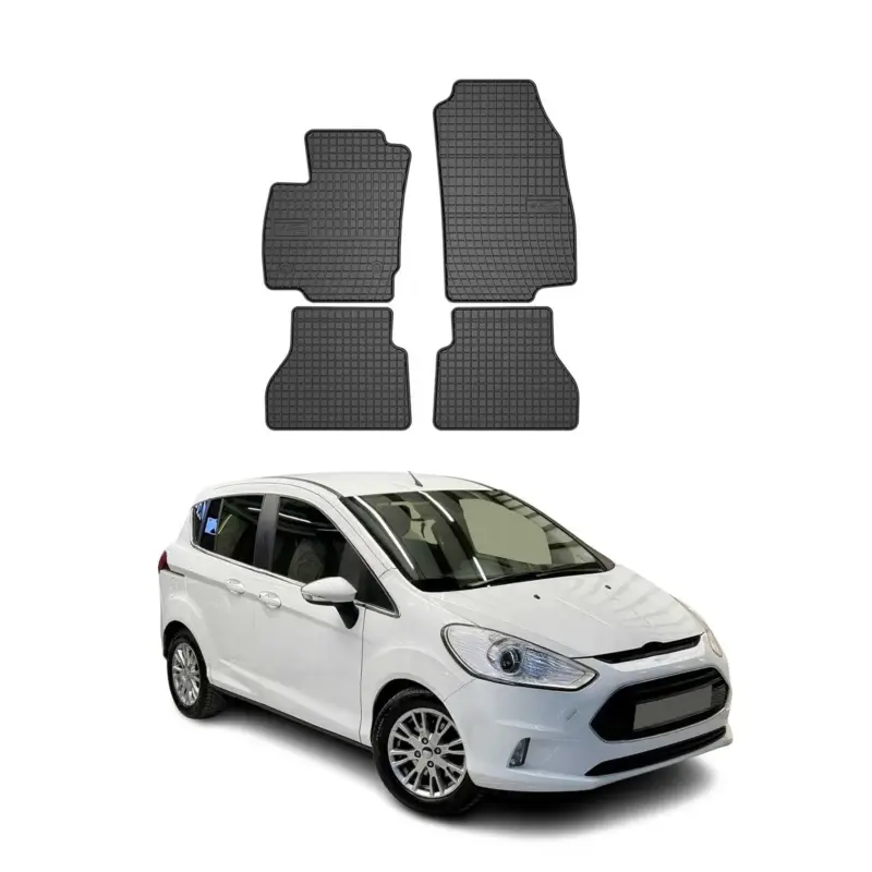 Abverkauf OMAC Gummi Fußmatten für Ford B-Max 2012-2017 Automatten Gummi Schwarz 4tlg