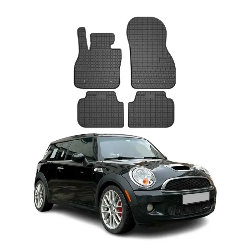 OMAC Gummi Fußmatten für Mini Clubman 2007-2014 Automatten Gummi Schwarz 4tlg Nur Für Kurze Zeit
