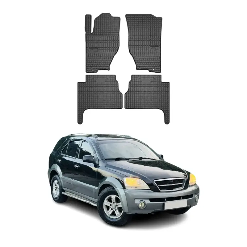 Finale Aktion OMAC Gummi Fußmatten für Kia Sorento 2002-2009 Automatten Gummi Schwarz 4tlg