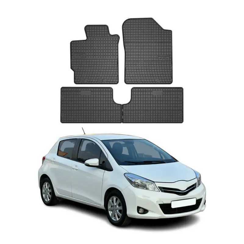 OMAC Gummi Fußmatten für Toyota Yaris 2011-2019 Automatten Gummi Schwarz 4tlg Top-Angebot