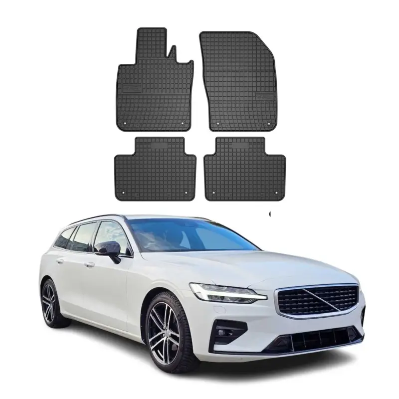 OMAC Gummi Fußmatten für Volvo V60 2019-2026 Automatten Gummi Schwarz 4tlg Neue Ware