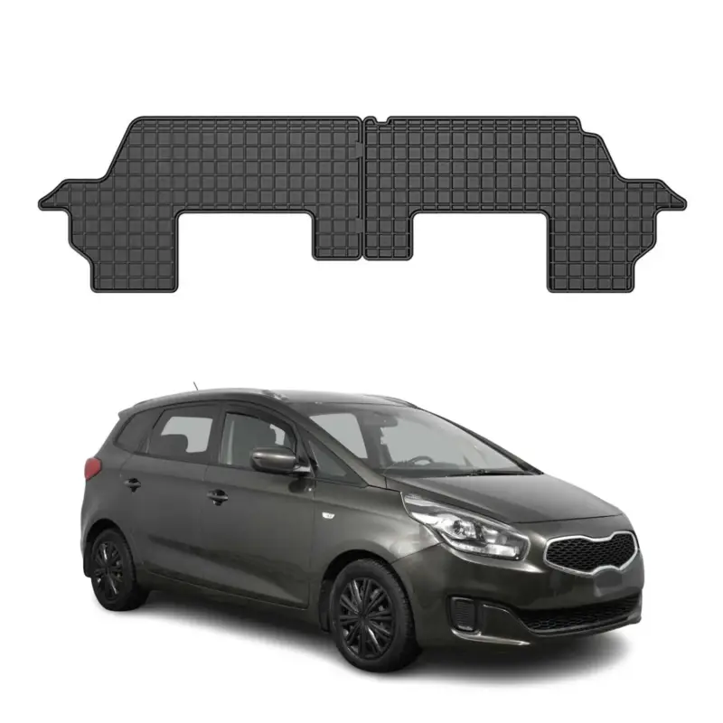 OMAC Gummi Fußmatten für Kia Carens 3.Sitzreihe 2013-2019 Automatten Schwarz 2x Top-Seller