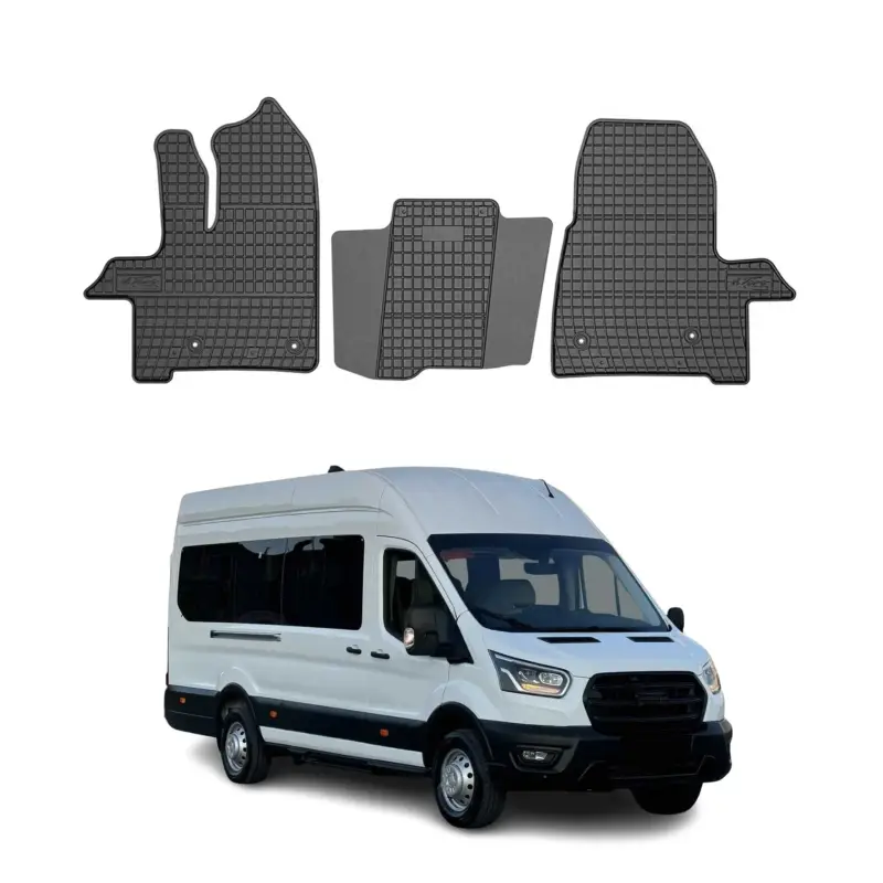 Sonderangebot OMAC Gummi Fußmatten für Ford Transit Van 2019-2026 Automatten Gummi Schwarz 3x
