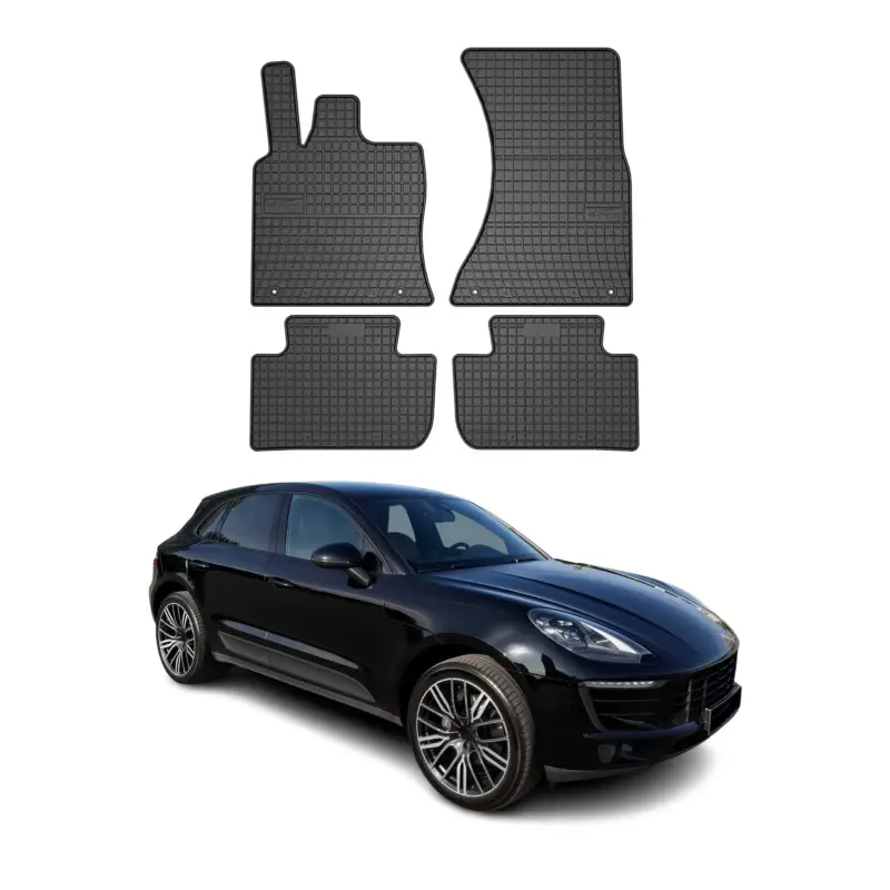 Nur Heute OMAC Gummi Fußmatten für Porsche Macan 2014-2018 Automatten Gummi Schwarz 4tlg