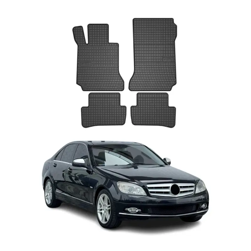 Versand Am Gleichen Tag OMAC Gummi Fußmatten für Mercedes C Klasse W204 2007-2014 Automatten Schwarz 4x