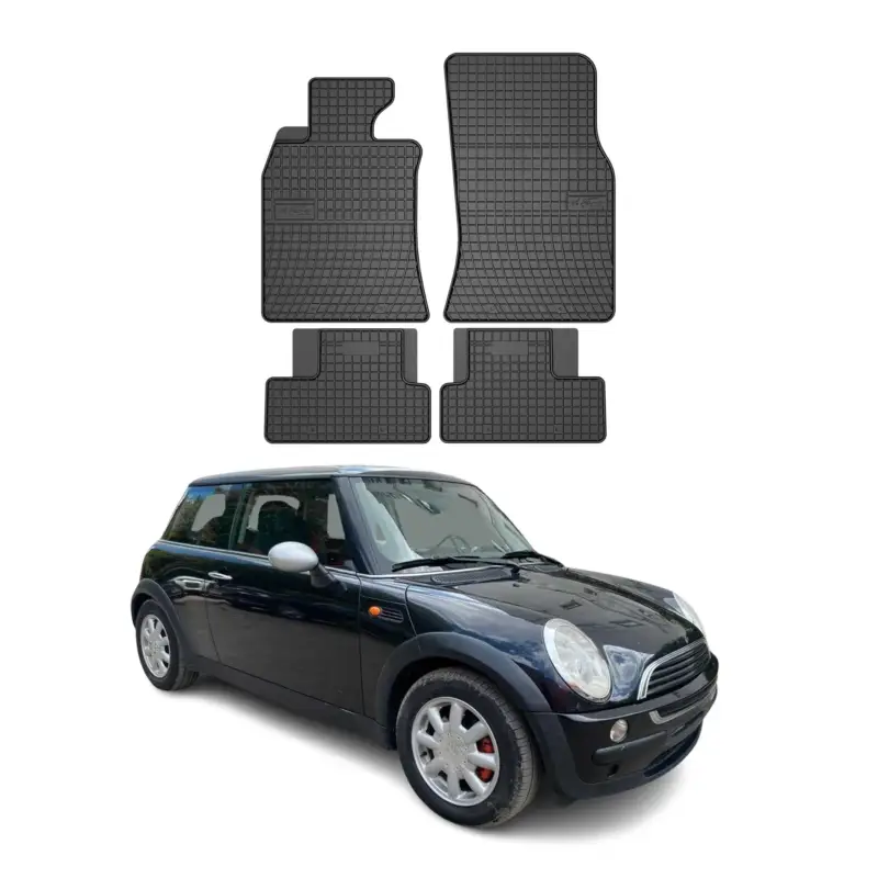 Highlight OMAC Gummi Fußmatten für Mini Cooper 2001-2014 Automatten Gummi Schwarz 4tlg
