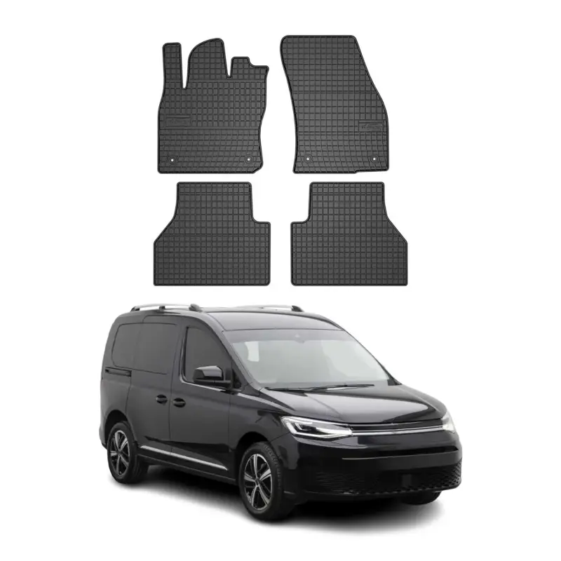 OMAC Gummi Fußmatten für VW Caddy 2020-2026 Automatten Gummi Schwarz 4tlg Knallerangebot