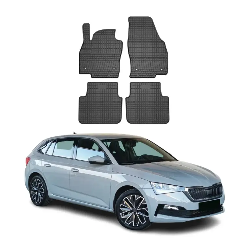 Nur Heute OMAC Gummi Fußmatten für Skoda Scala 2019-2026 Automatten Gummi Schwarz 4tlg
