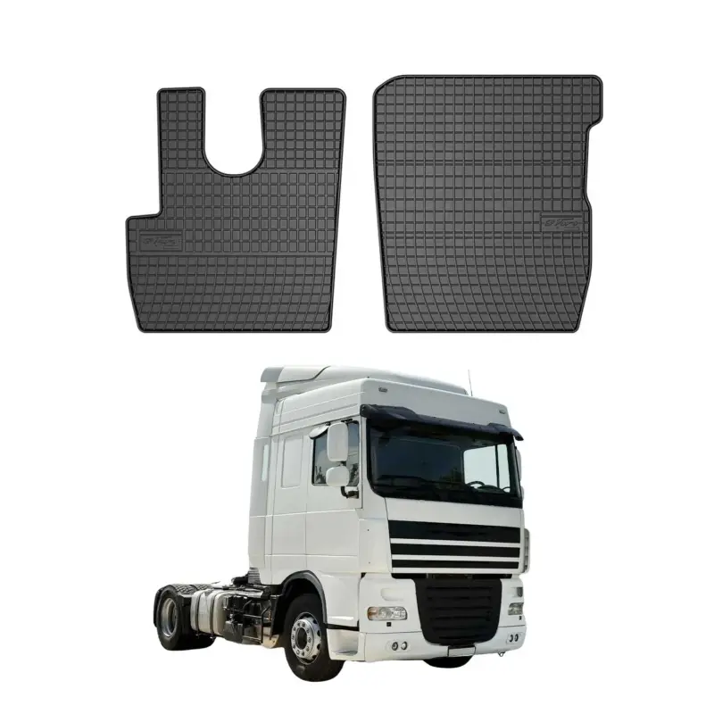 Solange Der Vorrat Reicht OMAC Gummi Fußmatten für DAF XF 106 2014-2026 Automatten Gummi Schwarz 2tlg